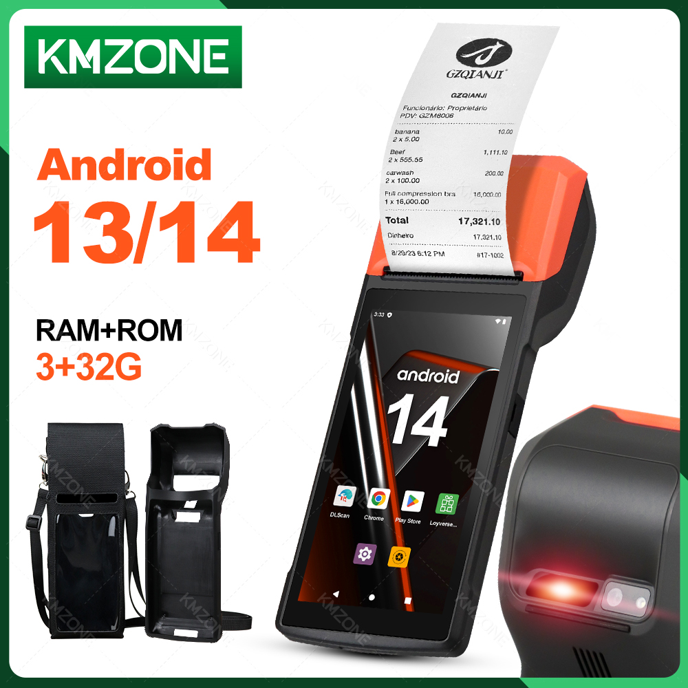 Pos Terminal Android - Imprimante thermique portative Android 13/14 PDA,