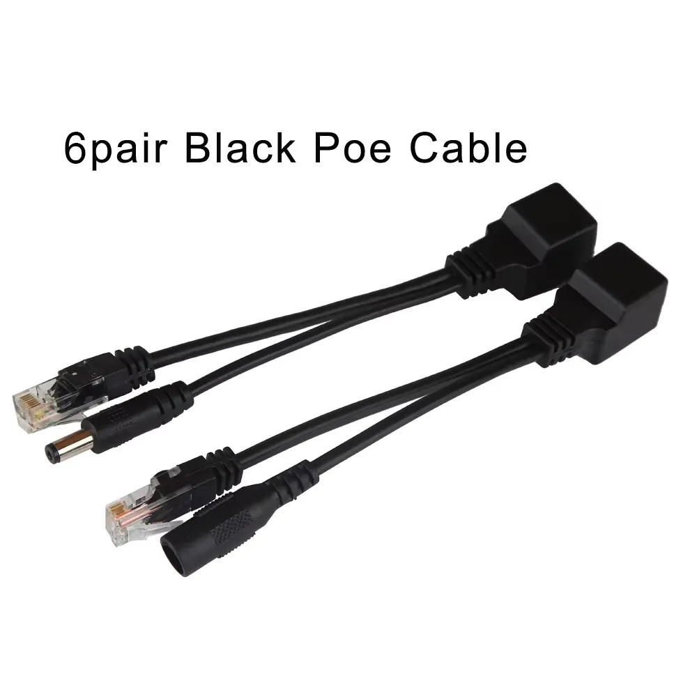 Power Over Ethernet - 12 pièces (6 paires) câble adaptateur