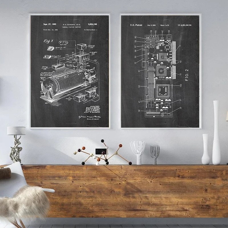 Lot de 6 affiches murales vint - Tech Office Wall Art avis et prix