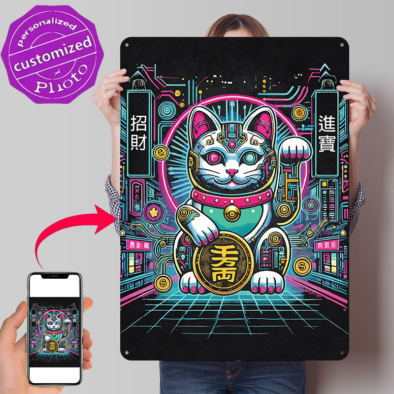 Cyberpunk Maneki Neko - Tech F - Tech Office Wall Art avis et prix