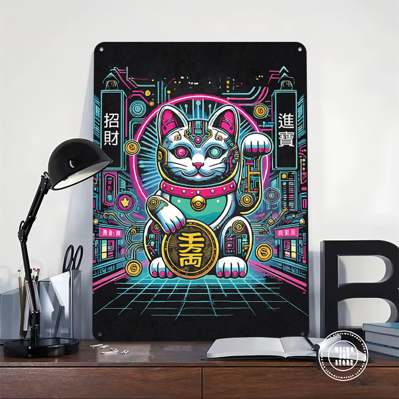 Cyberpunk Maneki Neko - Tech F - Tech Office Wall Art avis et prix