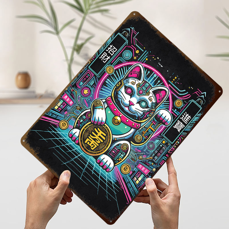 Cyberpunk Maneki Neko - Tech F - Tech Office Wall Art avis et prix