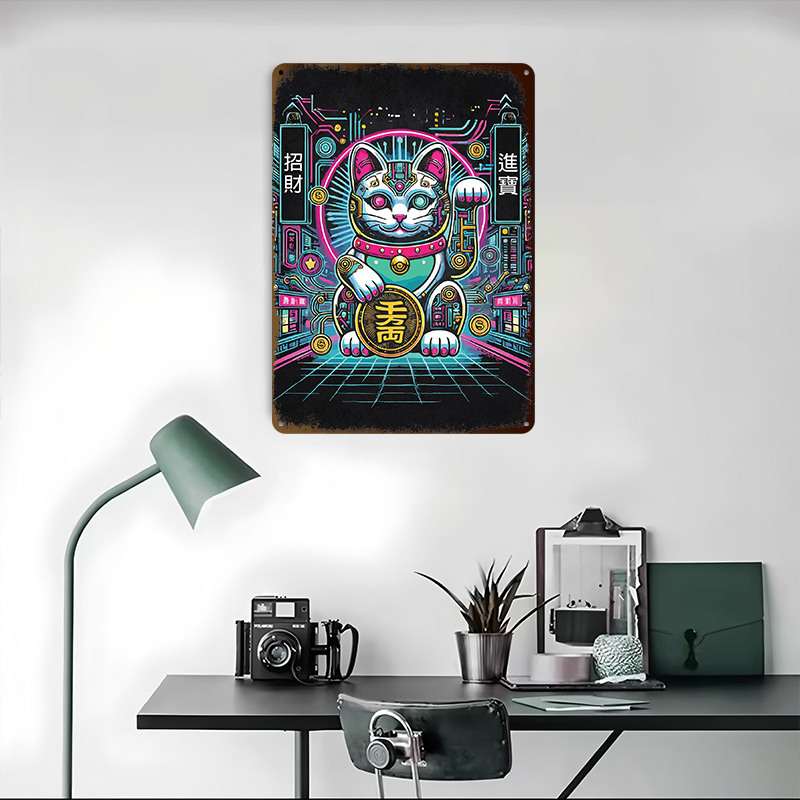 Cyberpunk Maneki Neko - Tech F - Tech Office Wall Art avis et prix