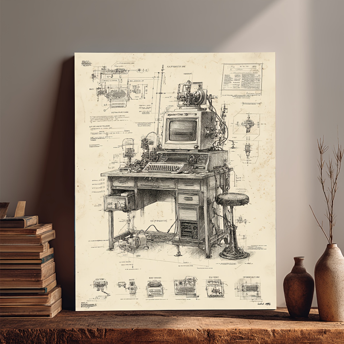 Affiche vintage d'invention in - Tech Office Wall Art avis et prix