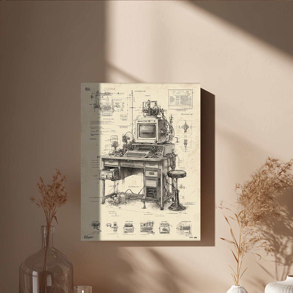 Affiche vintage d'invention in - Tech Office Wall Art avis et prix